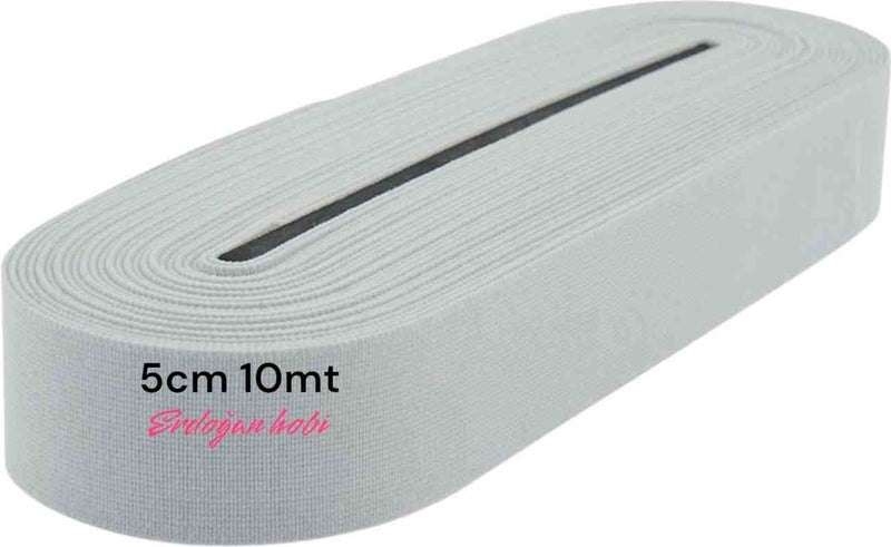 Erdoğan Hobi Wide Elastic 5cm 10 mt Leg Elastic Waist Elastic Panty Elastic Mattress Elastic Multi-Purpose Elastic