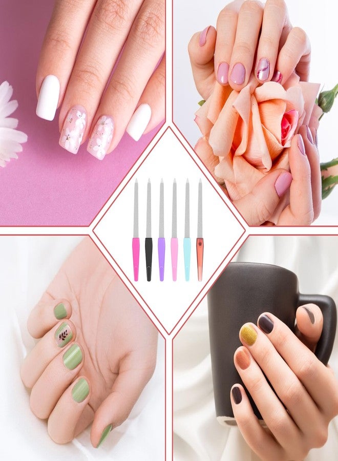Styquenzer Metal Nail File Set 6 Pcs Metal Nail Files for Women, Anti-Slip Handle Sword Shape, Stainless Steel Nail Files with Sharp Pointed Tip for Natural Nails in Multicolored - Image 5