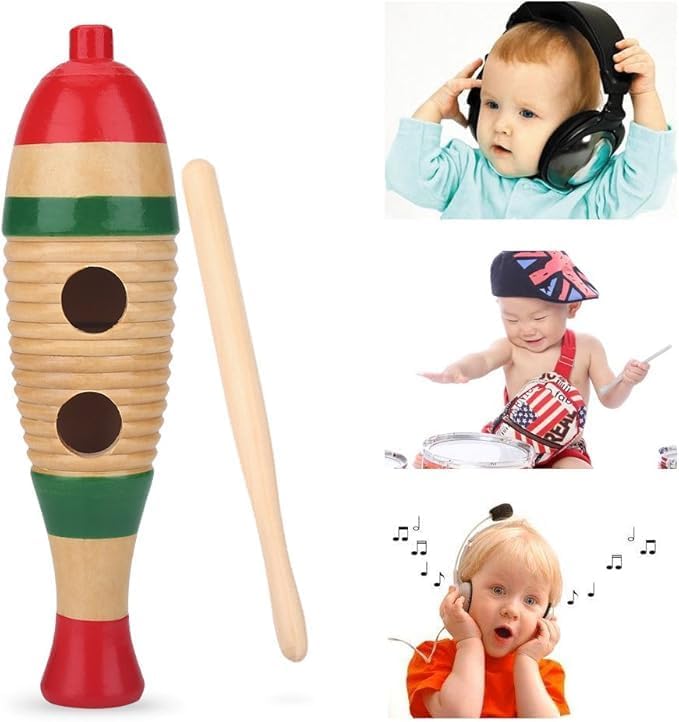 MegArya Guiro Wood Percussion Instrument Fish Style Guiro Instrument Children's Musical Instrument Colourful Guiro Gifts for Children - Image 5
