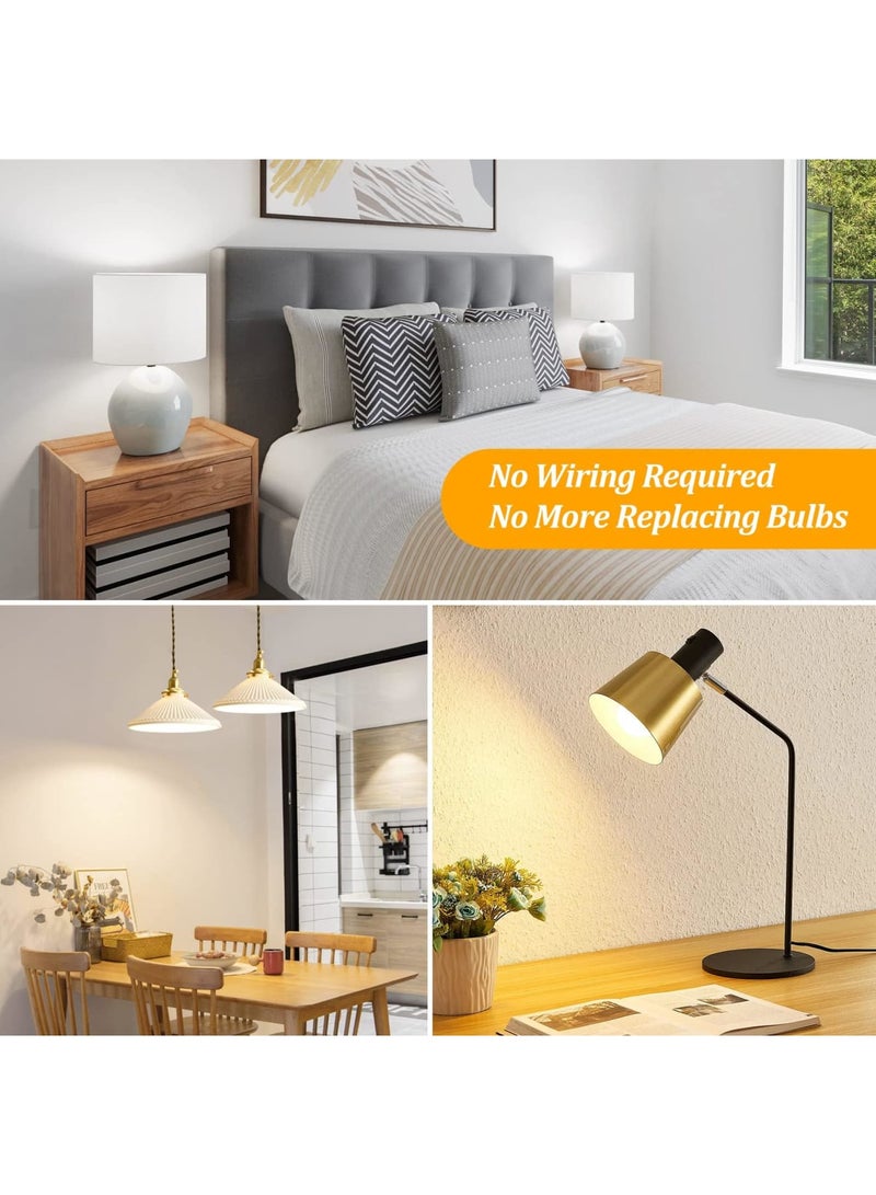 SYOSI 2 Packs Battery Operated Light Bulb for Lamps, 3 Color Screw in LED Puck Lights with 1 Remote, AA Battery Powered, Wireless Dimmable Timer Light Bulb with E26 Screw Socket for Non Electric Wall Sconce - Image 4
