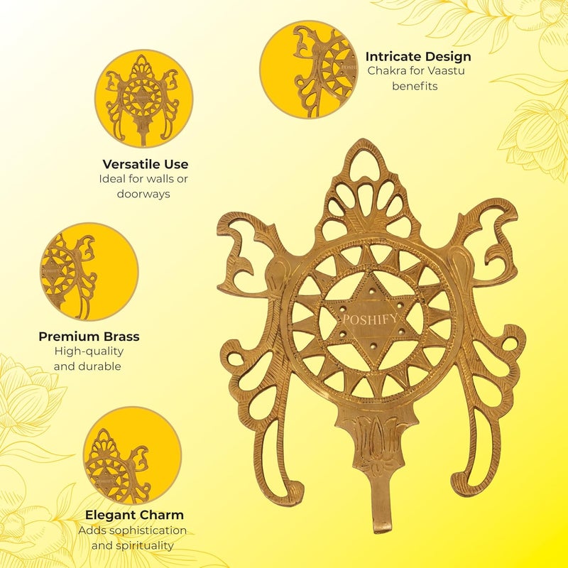 POSHIFY Brass Chakra Vaastu DoorWall Hanging for Positive Energy Vastu Shastra Spiritual Growth Home Decor Door Hanging Vaastu Correction Meditation Accessories Living Room Decor Entrance - Image 4