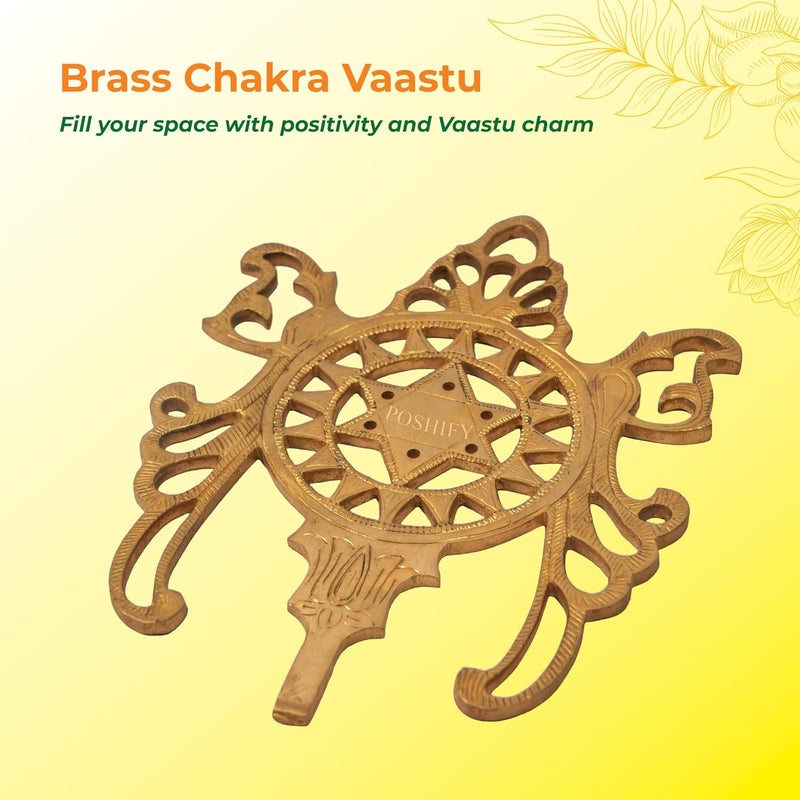 POSHIFY Brass Chakra Vaastu DoorWall Hanging for Positive Energy Vastu Shastra Spiritual Growth Home Decor Door Hanging Vaastu Correction Meditation Accessories Living Room Decor Entrance - Image 3