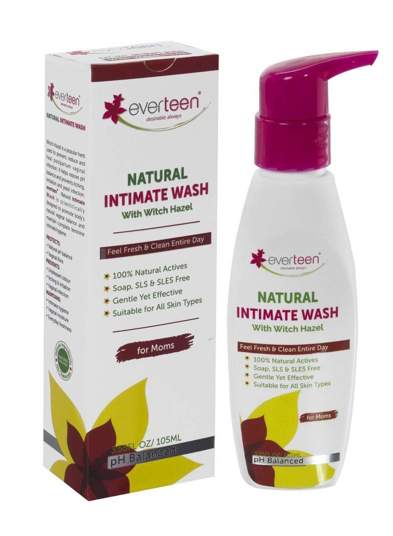 everteen Witch Hazel Natural Intimate Wash for Feminine Intimate Hygiene in Moms - 1 Pack (105ml) - Image 1