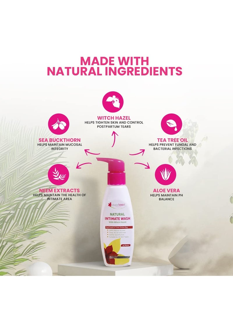 everteen Witch Hazel Natural Intimate Wash for Feminine Intimate Hygiene in Moms - 1 Pack (105ml) - Image 4