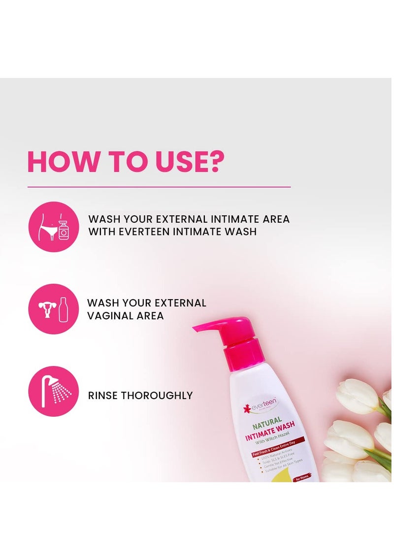 everteen Witch Hazel Natural Intimate Wash for Feminine Intimate Hygiene in Moms - 1 Pack (105ml) - Image 5