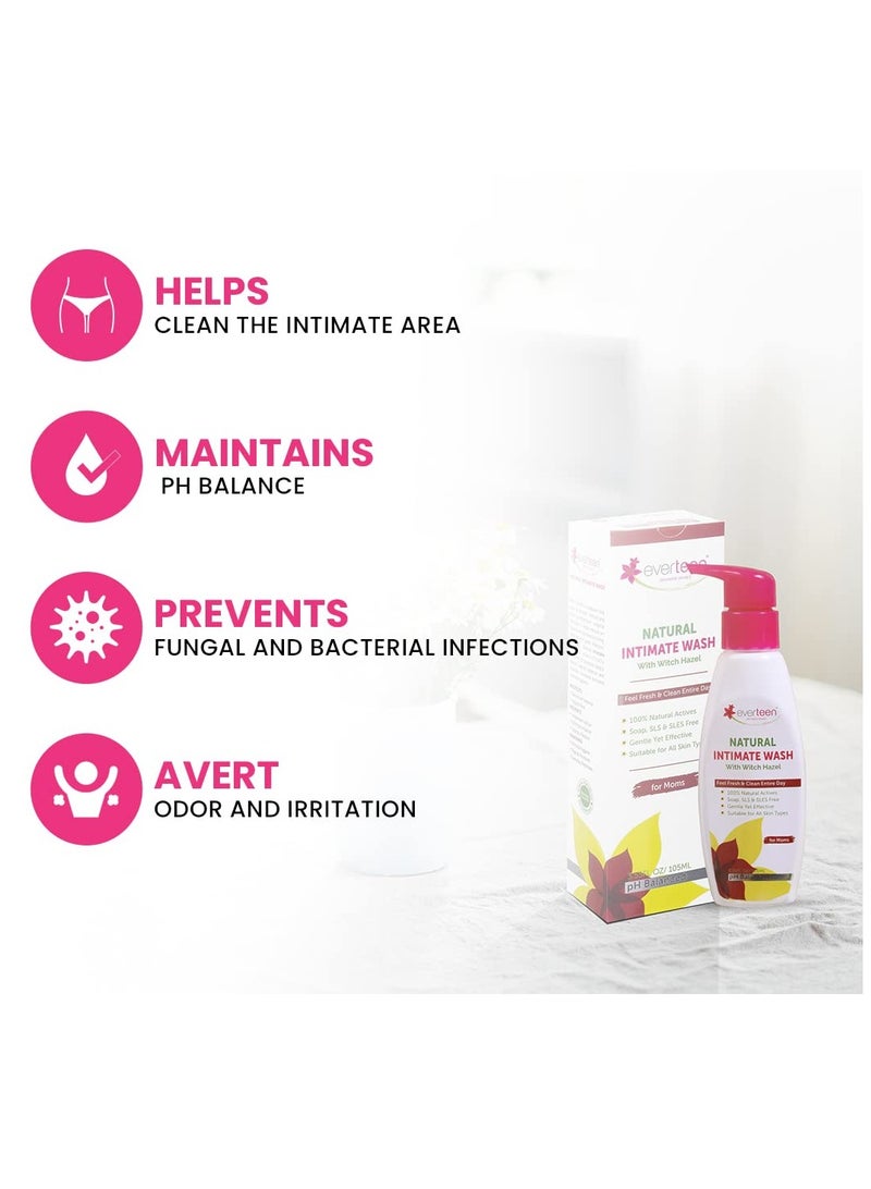 everteen Witch Hazel Natural Intimate Wash for Feminine Intimate Hygiene in Moms - 1 Pack (105ml) - Image 3