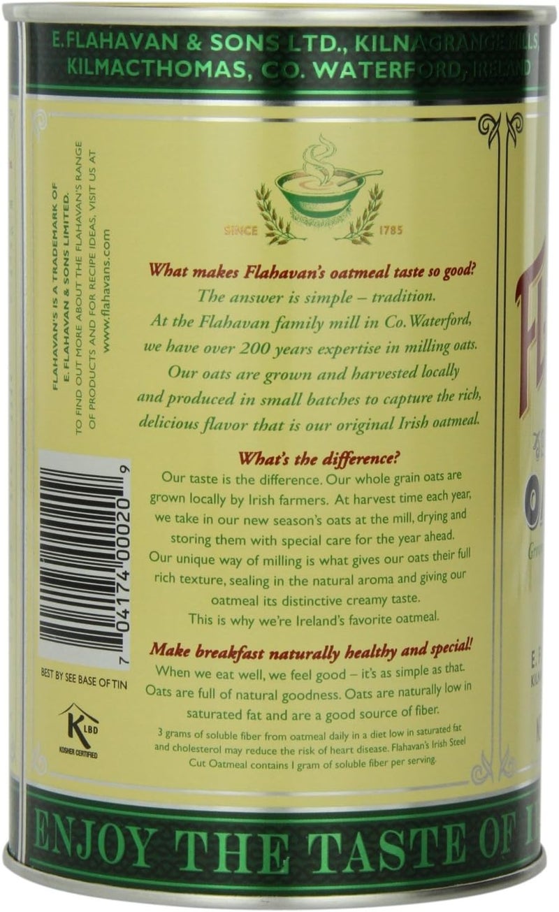 Flahavan's Irish Steel Cut Oatmeal - 28 oz Canister - Image 2