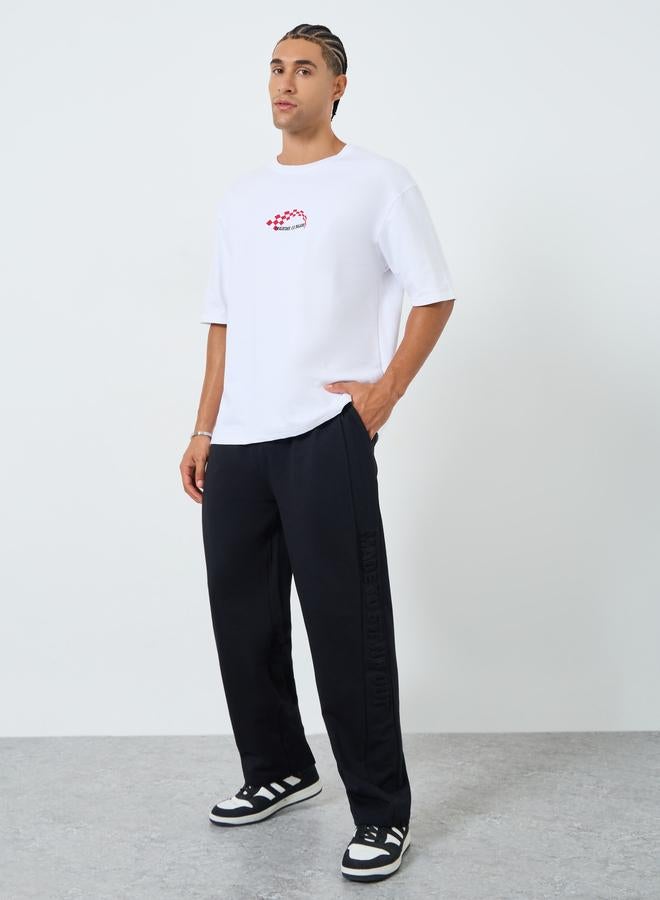 Styli Men White Graphic Print Oversized T-Shirt - Image 2