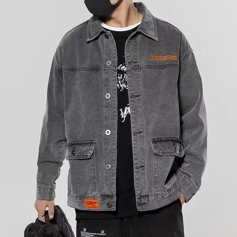 Trendy brand Denim coat men's spring and autumn loose plus size trendy trendy trendy handsome casual workwear jacket top clothes - Image 5