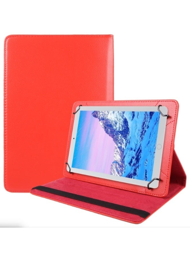 8-Inch Tablet 360° Rotating Litchi Texture Flip Leather Case (Red)