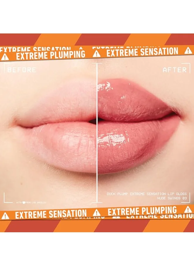 نيكس مكياج المحترفين Duck Plump High Pigment Lip Gloss, Lip Plumper Gloss with Spicy Ginger - Nude Swings