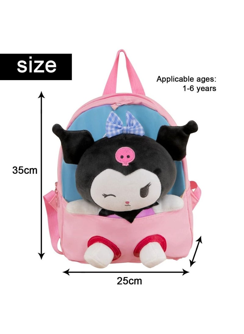 Y&D Kawaii Plush Kuromi Bag for Girls, Kuromi Plush Backpack Cute Kuromi Plush Bag Cartoon Shoulder Bag Cute Anime Kuromi Bag Kuromi Plush Shoulder Bag Anime Toy Bag for Anime Fans  - Image 4