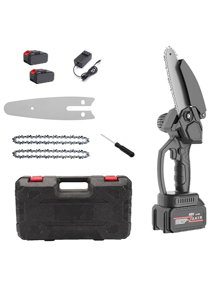 Generic 6-Inch Cordless Mini Electric Chainsaw – 48V Handheld Portable Chainsaw Kit for Tree Trimming, Wood Cutting & Gardening  - Image 1