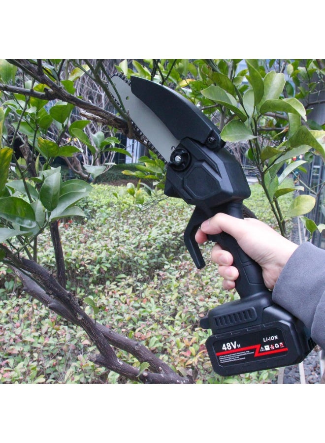 Generic 6-Inch Cordless Mini Electric Chainsaw – 48V Handheld Portable Chainsaw Kit for Tree Trimming, Wood Cutting & Gardening  - Image 4