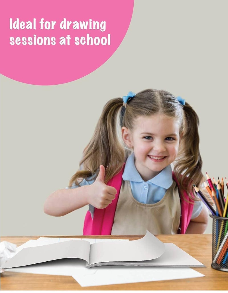 TARGET PUBLICATIONS Jumbo Drawing Book for Kids, Artists | Big Plain Sketch Pad for Artists, Children, Students | 34 White Blank Unruled Pages | Size - 37 x 27 cm Papers | Soft Cover | Sketching, Colouring, Painting | Set of 3 - Image 5