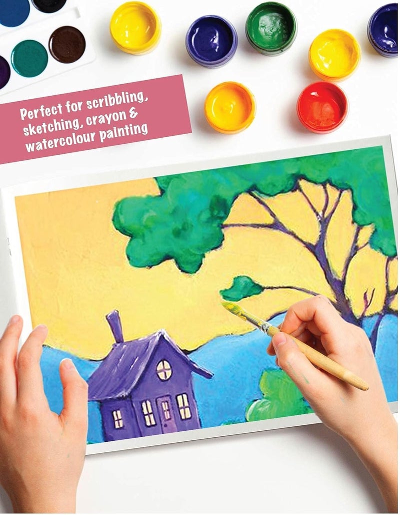 TARGET PUBLICATIONS Jumbo Drawing Book for Kids, Artists | Big Plain Sketch Pad for Artists, Children, Students | 34 White Blank Unruled Pages | Size - 37 x 27 cm Papers | Soft Cover | Sketching, Colouring, Painting | Set of 3 - Image 2