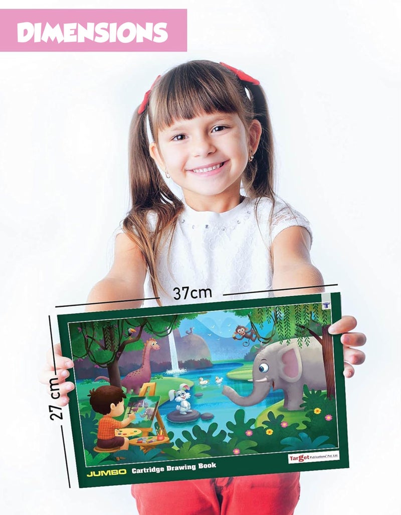 TARGET PUBLICATIONS Jumbo Drawing Book for Kids, Artists | Big Plain Sketch Pad for Artists, Children, Students | 34 White Blank Unruled Pages | Size - 37 x 27 cm Papers | Soft Cover | Sketching, Colouring, Painting | Set of 3 - Image 4