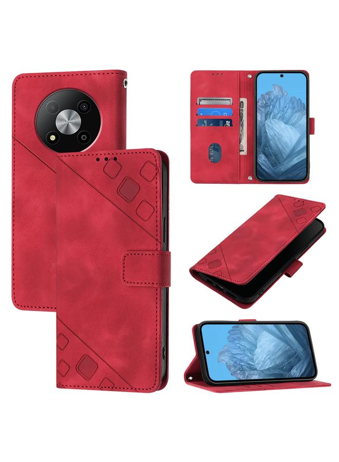 The Bros Case For ZTE Blade A73 5G Skin Feel Embossed Leather Phone Case