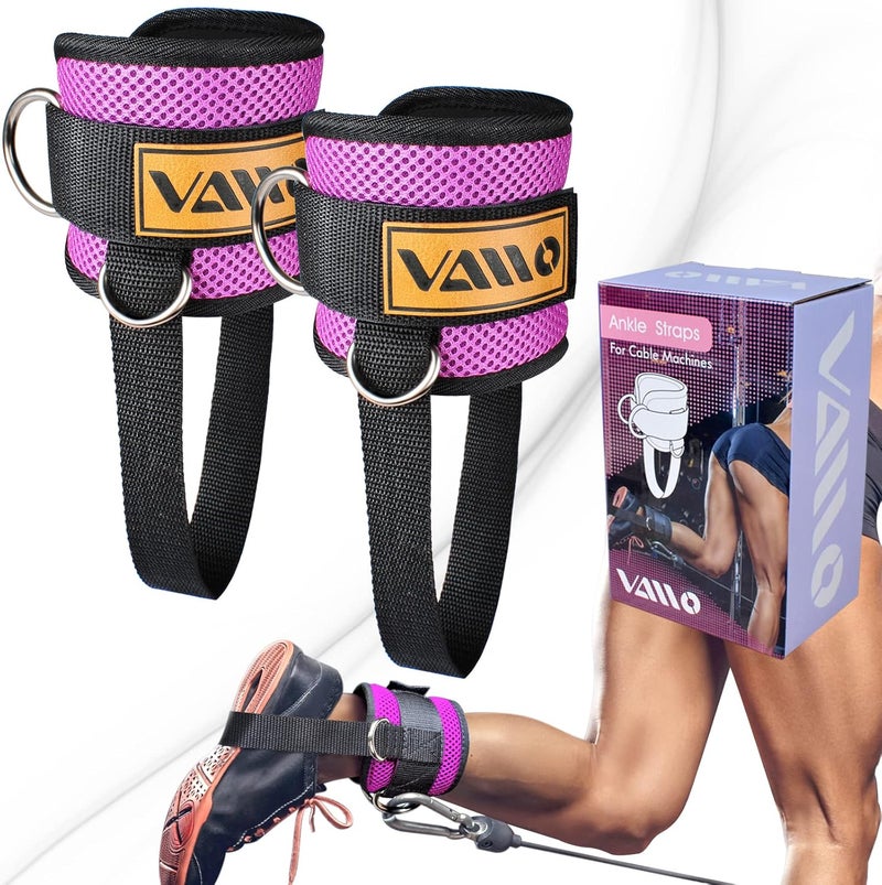 VAIIO Ankle Straps for Cable Machines,Adjustable Comfort fit Neoprene, Reinforce Double D-Ring - Premium Ankle Cuffs to Improve Abdominal Muscles, Lift The Butts, Tone The Legs for Men & Women - Image 1