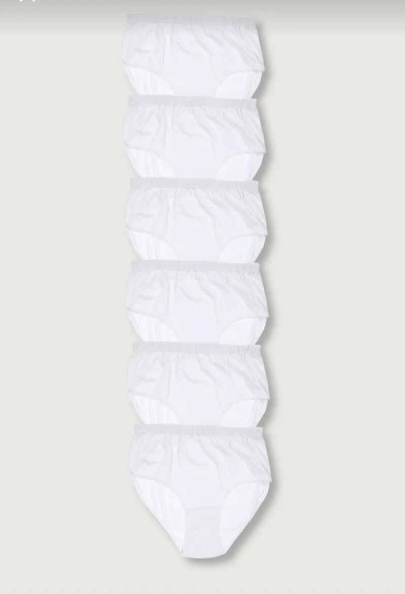 Tutku Passion 922 Women's Ribana Bato Panties 6 Piece White