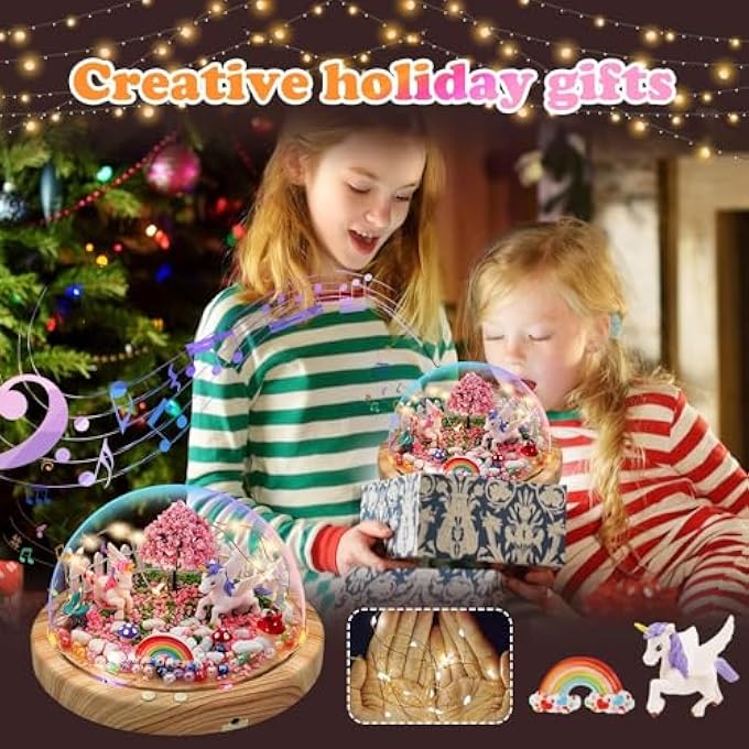 TOYBY CRAFTS KIT FOR KIDS, UNICORN NIGHT LIGHT CRAFTS GIFTS FOR GIRLS, DIY ARTS AND CRAFTS KIT MAKE YOUR OWN NIGHT LIGHT WITH MUSIC, BEST BIRTHDAY GIFTS FOR GIRLS 4 5 6 7 8 9 10 YEAR OLD - Image 5