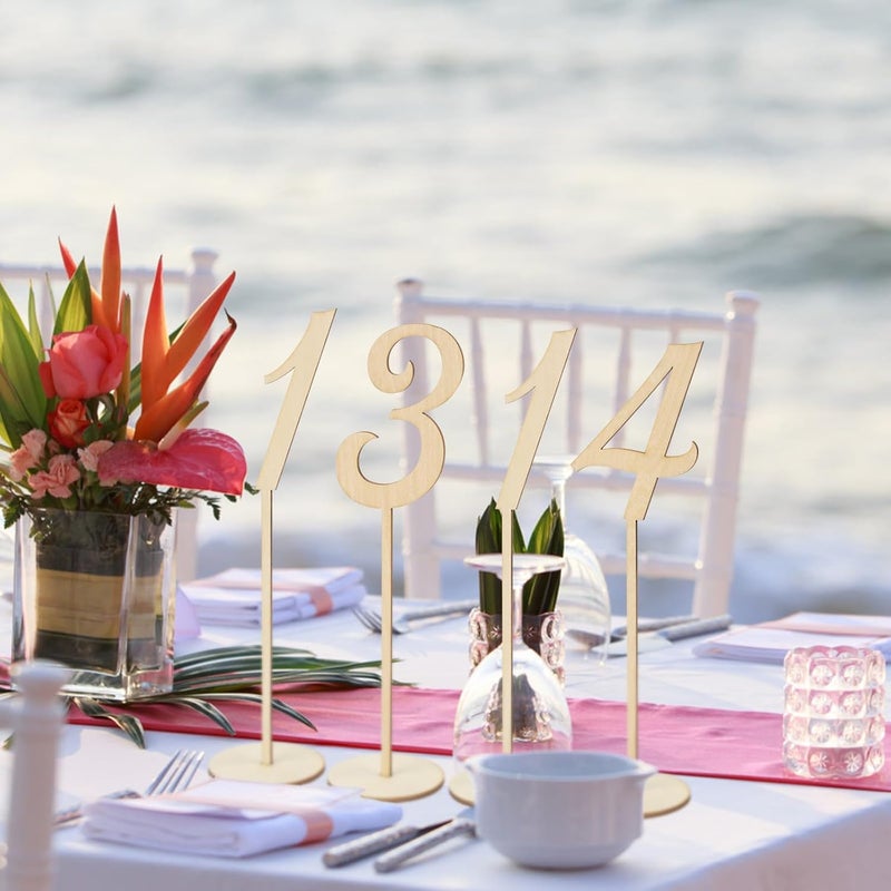 Becho 1-10 Wedding Table Numbers 9" Tall Wooden Table Numbers Tabletop Signs for Wedding, Party, Home Decoration, Rustic Receptions, Banquets, Cafés, Restaurants, Hotels. - Image 5