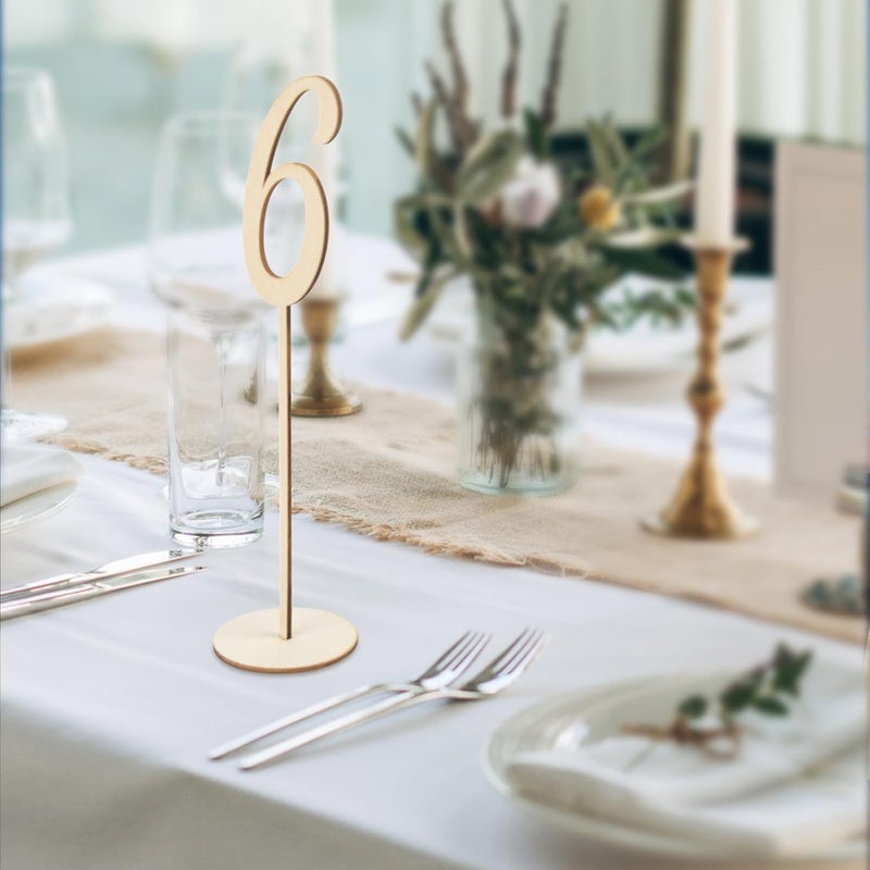 Becho 1-10 Wedding Table Numbers 9" Tall Wooden Table Numbers Tabletop Signs for Wedding, Party, Home Decoration, Rustic Receptions, Banquets, Cafés, Restaurants, Hotels. - Image 3