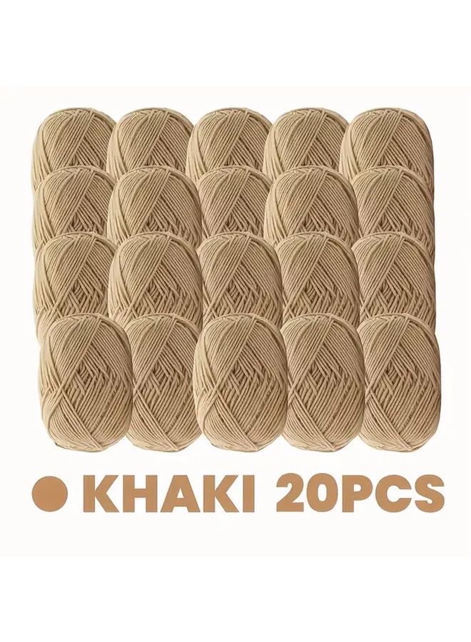 20pcs White Ultra Soft Handmade Crochet Yarn Set For DIY Crafts Slippers Pillows - Image 2