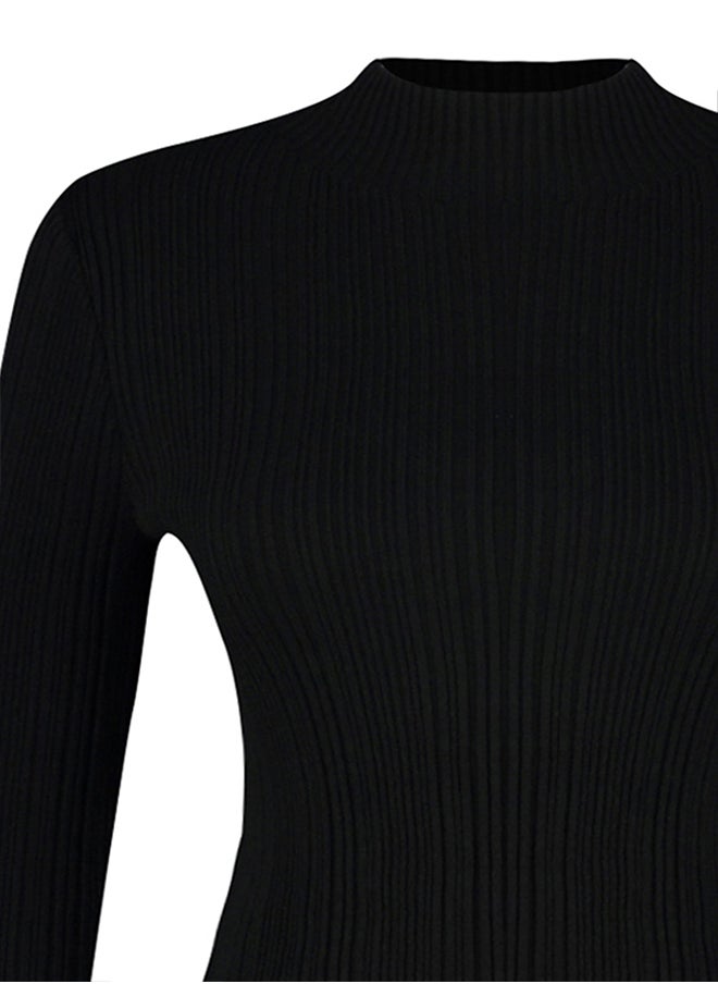 trendyol - Black Stand-Up Collar Knitwear Sweater TWOAW24KZ00329 - Image 1