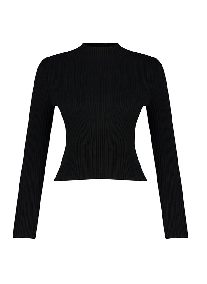 trendyol - Black Stand-Up Collar Knitwear Sweater TWOAW24KZ00329 - Image 1