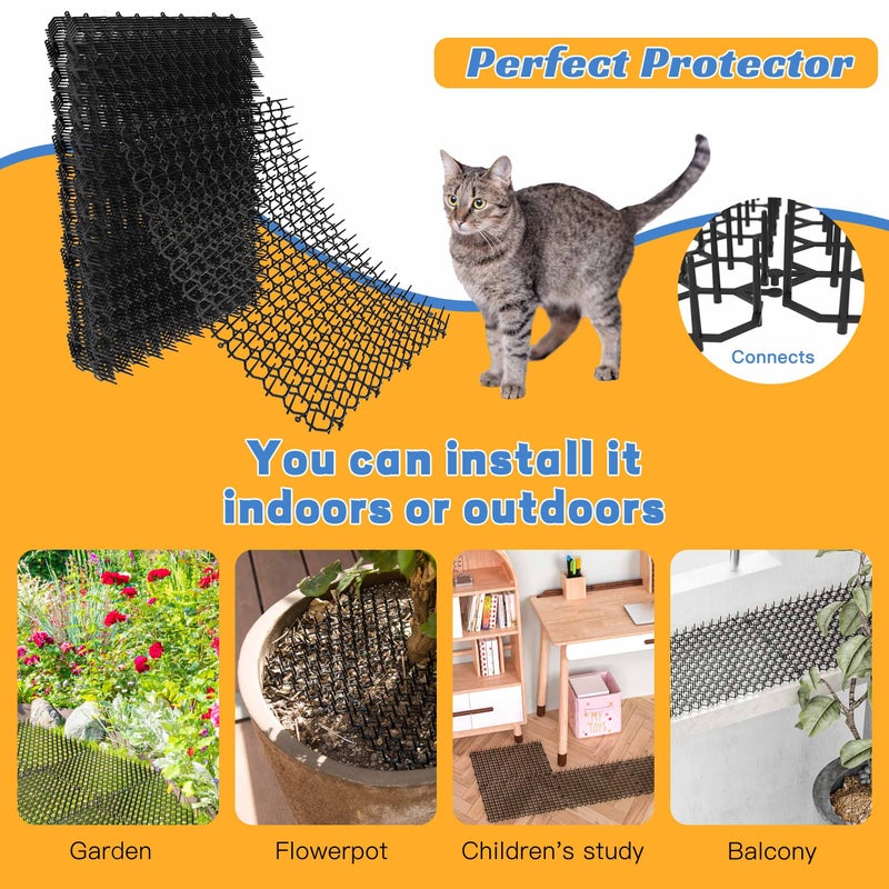 OCEANPAX 16 X 13 Inch Scat Mat for Cats, 10 Pack Cat Scat Mat with Spikes - Indoor/Outdoor Pet Deterrent Solution for Plants, Furniture, and More - Keep Cats and Dogs Away - Image 4