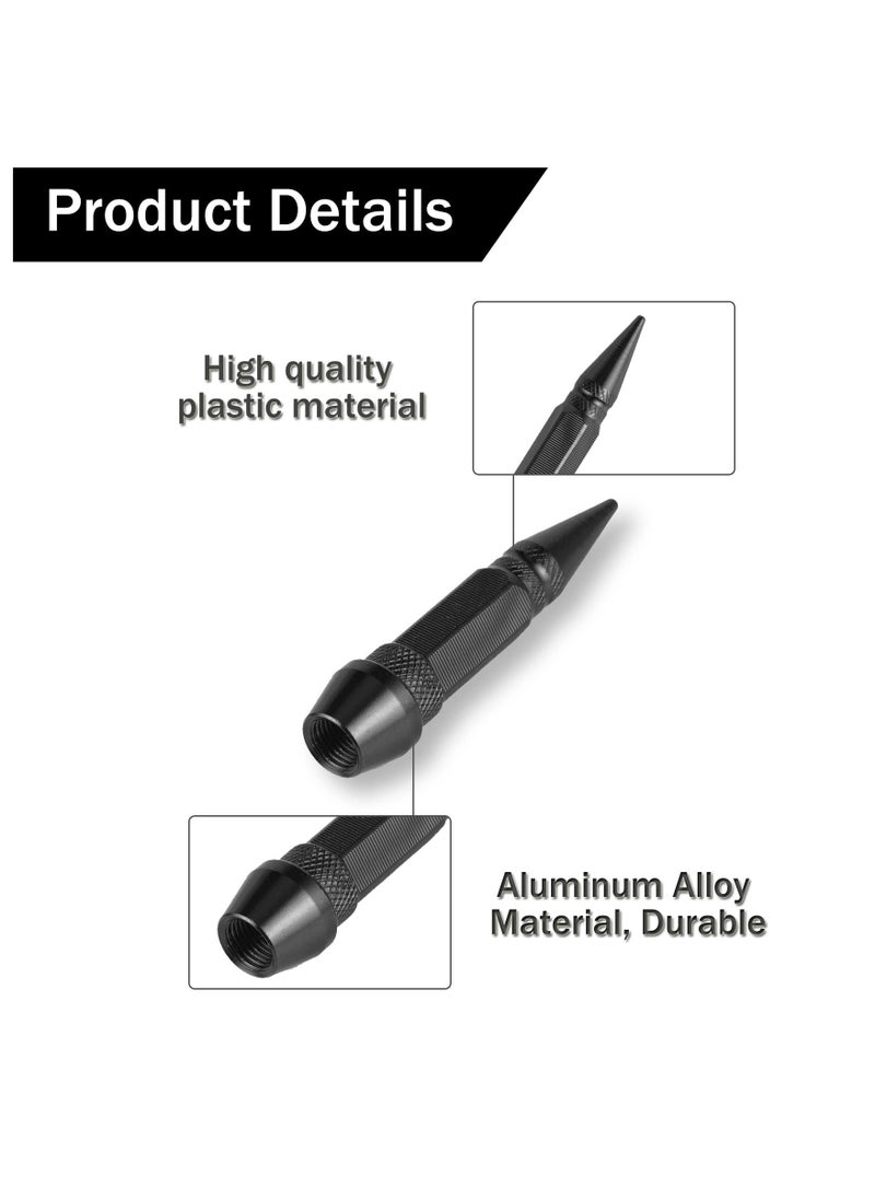 SYOSI 60mm Spiked Valve Caps, Aluminum Alloy Dustproof and Waterproof Tire Valve Stem Caps, Suitable for Cars, Trucks and Motorcycles, Made of High-quality Aluminum Alloy, Personalization (4PCS, Black)  - Image 2