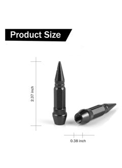 SYOSI 60mm Spiked Valve Caps, Aluminum Alloy Dustproof and Waterproof Tire Valve Stem Caps, Suitable for Cars, Trucks and Motorcycles, Made of High-quality Aluminum Alloy, Personalization (4PCS, Black)  - Image 3