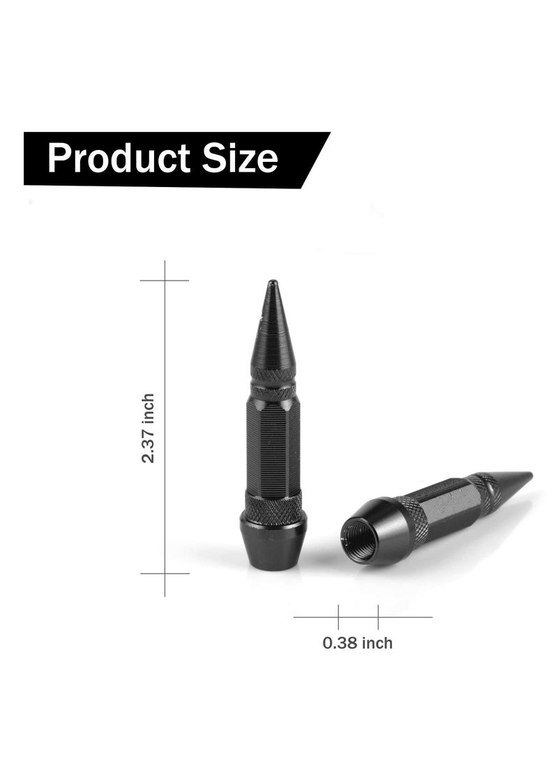SYOSI 60mm Spiked Valve Caps, Aluminum Alloy Dustproof and Waterproof Tire Valve Stem Caps, Suitable for Cars, Trucks and Motorcycles, Made of High-quality Aluminum Alloy, Personalization (4PCS, Black)  - Image 3