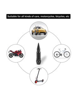 SYOSI 60mm Spiked Valve Caps, Aluminum Alloy Dustproof and Waterproof Tire Valve Stem Caps, Suitable for Cars, Trucks and Motorcycles, Made of High-quality Aluminum Alloy, Personalization (4PCS, Black)  - Image 5