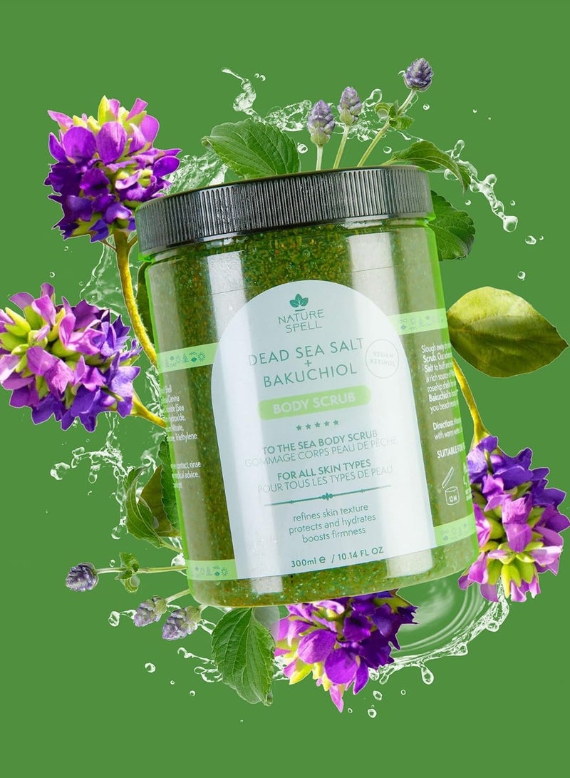 نايتشر سبيل Nature Spell سكراب الجسم "To The Sea" – يحتوي على أملاح البحر الميت، الشاي الأخضر وباكوتشيول – 300 مل - Image 2