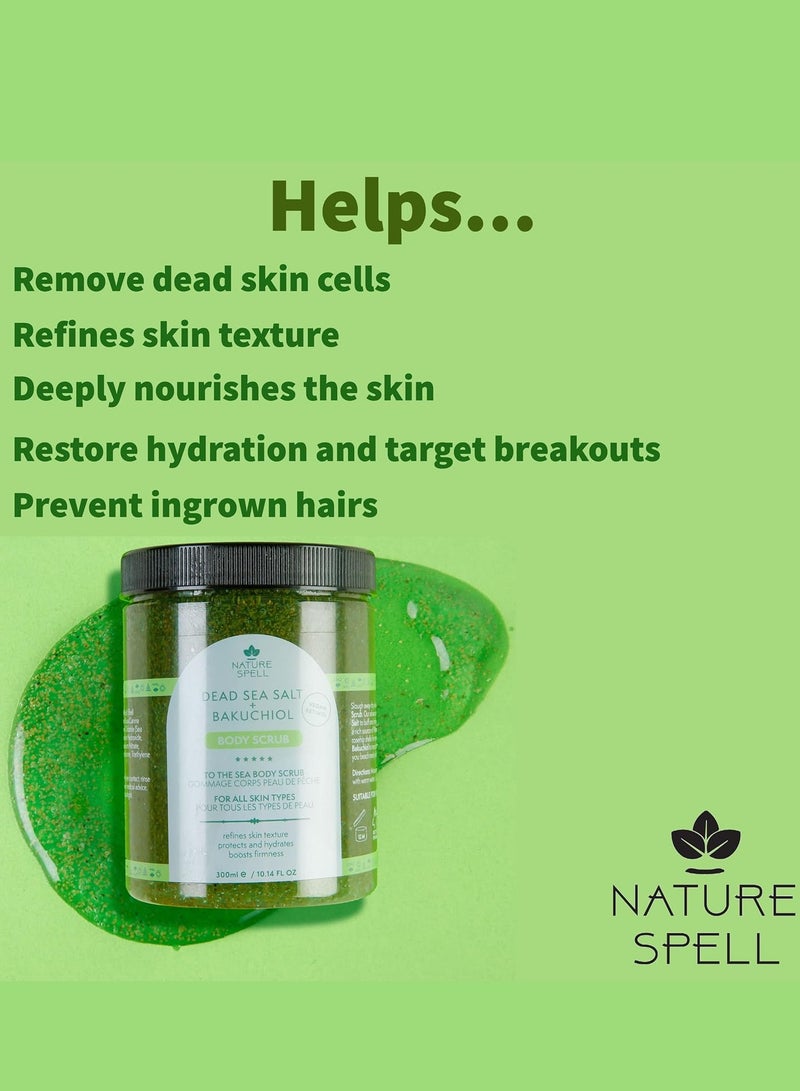 نايتشر سبيل Nature Spell سكراب الجسم "To The Sea" – يحتوي على أملاح البحر الميت، الشاي الأخضر وباكوتشيول – 300 مل - Image 3