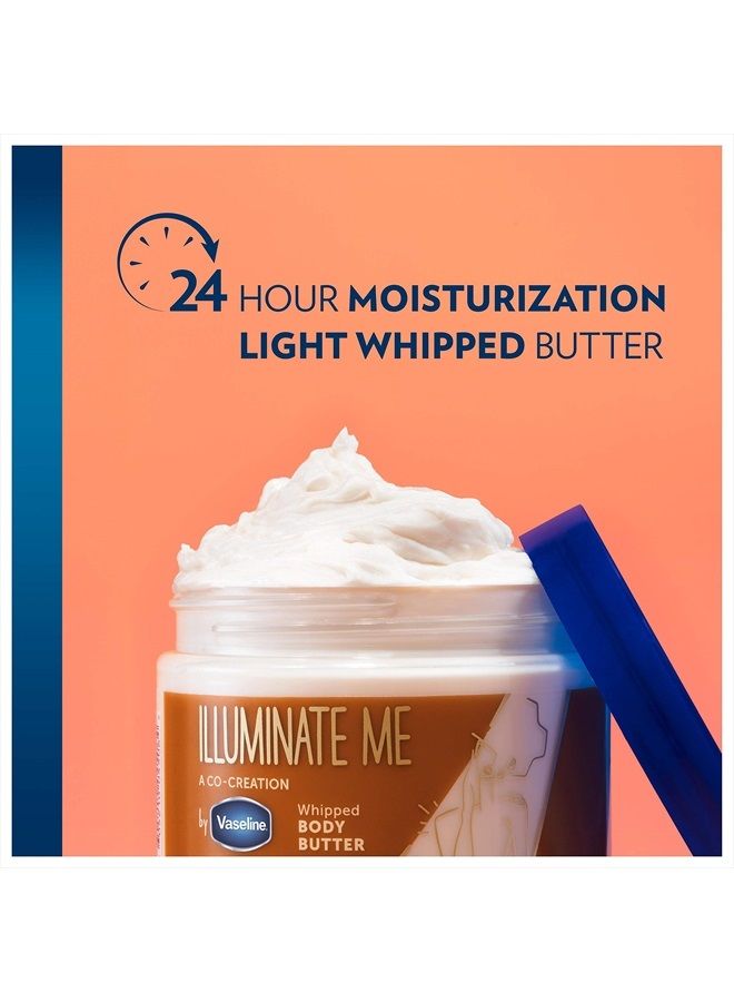 Vaseline زبدة الجسم Illuminate Me زبدة الجسم المخفوقة المصممة خصيصًا للبشرة الغنية بالميلانين توفر ترطيبًا لمدة 24 ساعة للبشرة الجافة 11 أونصة - Image 4
