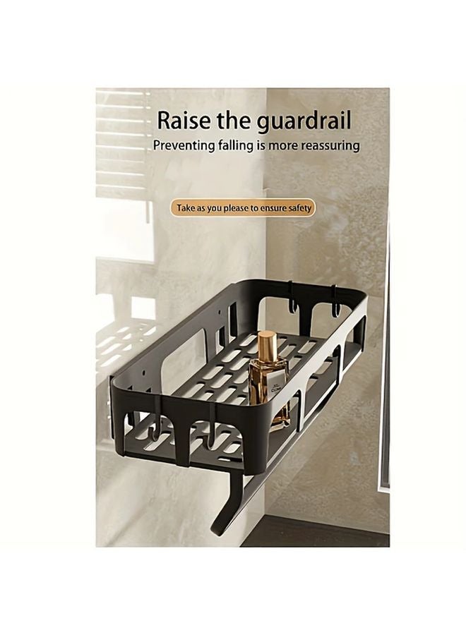 Black Wall Mounted Storage Rack Multi Layer Space Saving For Bathroom - Image 5