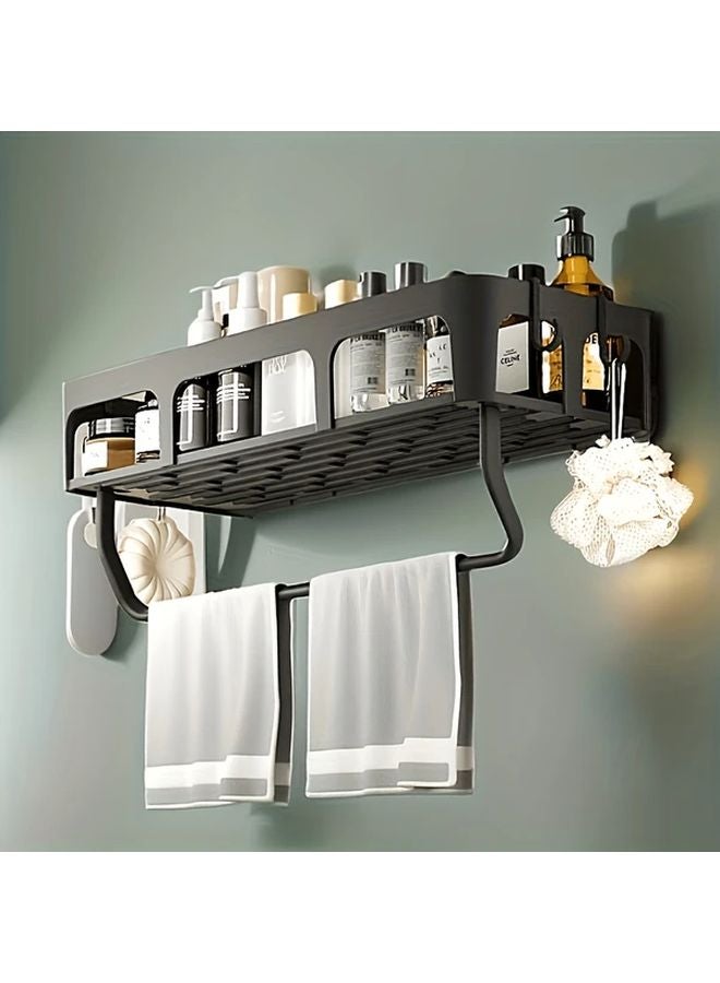 Black Wall Mounted Storage Rack Multi Layer Space Saving For Bathroom - Image 2