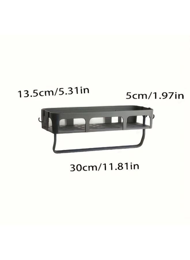 Black Wall Mounted Storage Rack Multi Layer Space Saving For Bathroom - Image 4