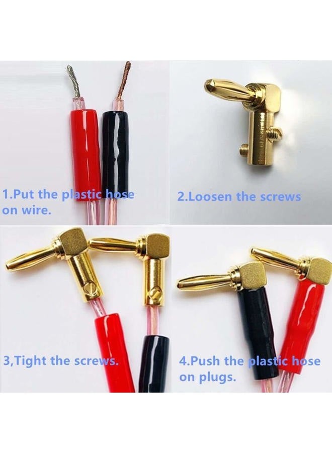 Goaycer 90 Degree Banana Plugs - 24K Gold Plated 4mm Speaker Connector (12 Pack) - Image 4
