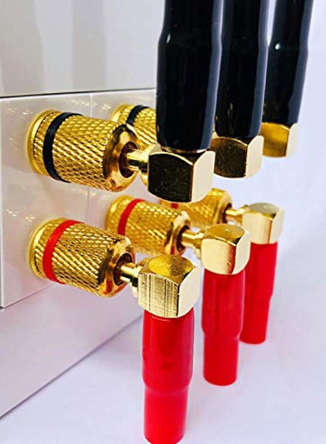 Goaycer 90 Degree Banana Plugs - 24K Gold Plated 4mm Speaker Connector (12 Pack) - Image 5