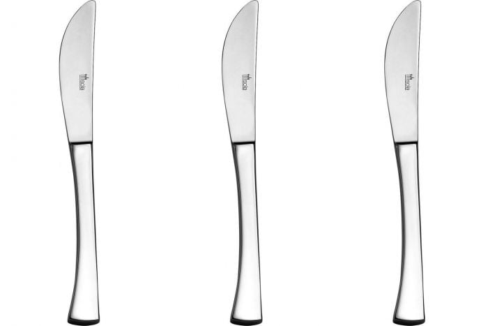 سولا سكاكين حلا ستانلس ستيل، 3 قطع، تصميم هولندي أنيق - فضي