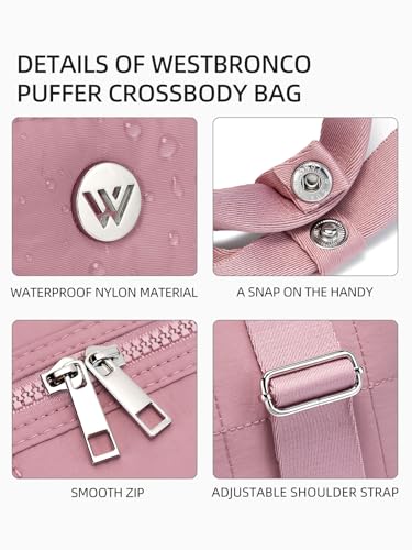 WESTBRONCO Mini Gym Bag for Women, Quilted Small Duffle Bag for Travel with Detachable Strap, Puffer Small Crossbody Bags for Women - Image 5