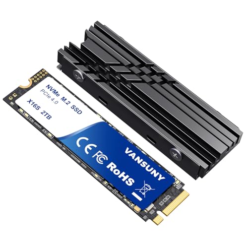 Vansuny 2TB NVMe M.2 SSD,M2 2280 PCIe 4.0 Internal Solid State Drive,Read Up to 7300MB/s with Heatsink and Screwdrivers for PS5 Consoles PC Gaming Design - Image 1