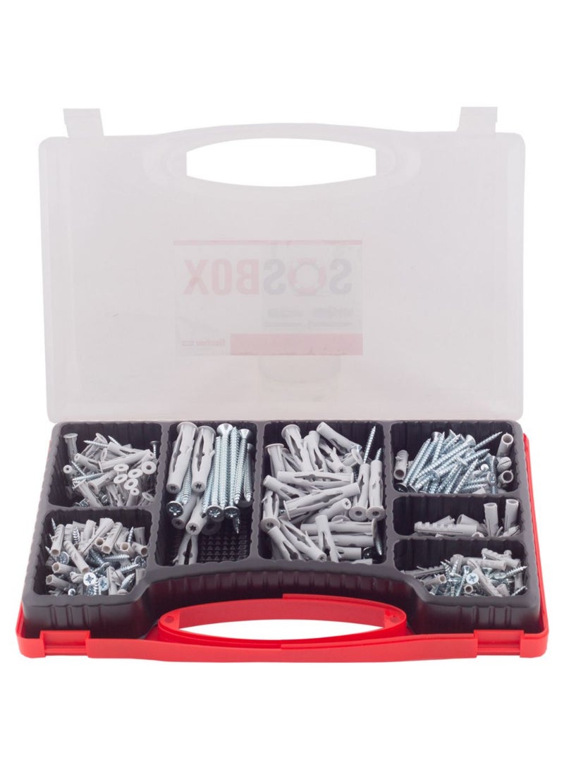 Fischer SOS BOX - FU + S Plugs + Screws Various sizes 360Pcs 533629