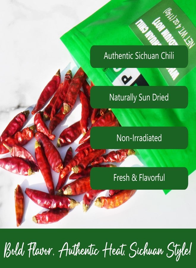 NPG Sichuan Red Chili Peppers 4 Ounces, Medium Hot, Premium Szechuan Dried Red Chilies for Chili Oil, Paste, and Sauce, Used in Mexican, Chinese, Thai Dishes - Image 4
