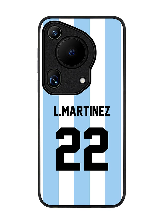 Stylizedd Rugged Black edge case for Huawei Pura 70 Ultra, Slim fit Case Flexible TPU Gel Thin Cover - Football Team - Argentina, Player Name - L.Martinez - Image 1