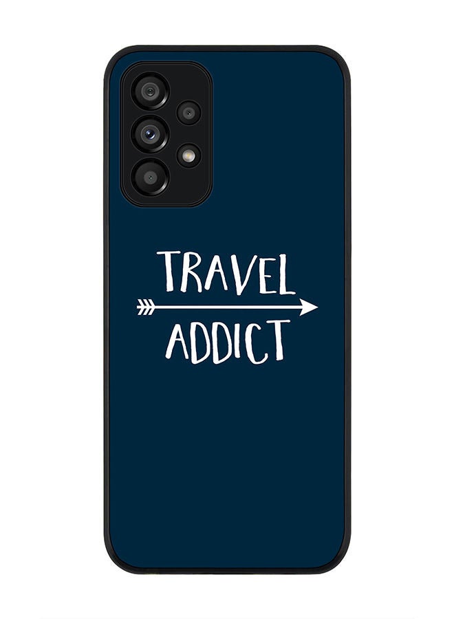 Stylizedd Rugged Black edge case for Samsung Galaxy A73 5G Slim fit Soft Case Flexible Rubber Edges Anti Drop TPU Gel Thin Cover - Travel Addict - Image 1